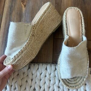 Princess Polly Cream Espadrille Wedges